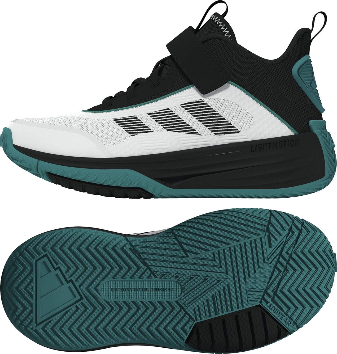imageadidas UnisexChild Own The Game 30 Basketball SneakerWhiteBlackPure Teal