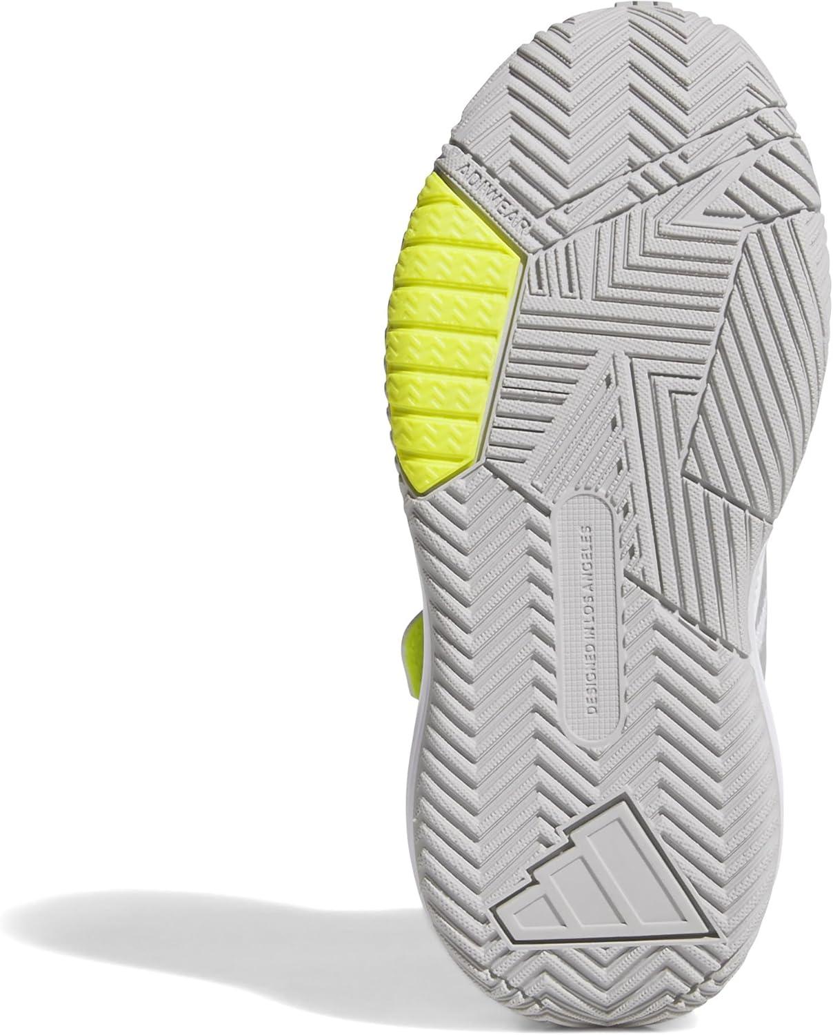 imageadidas UnisexChild Own The Game 30 Basketball SneakerWhiteGreySolar Slime