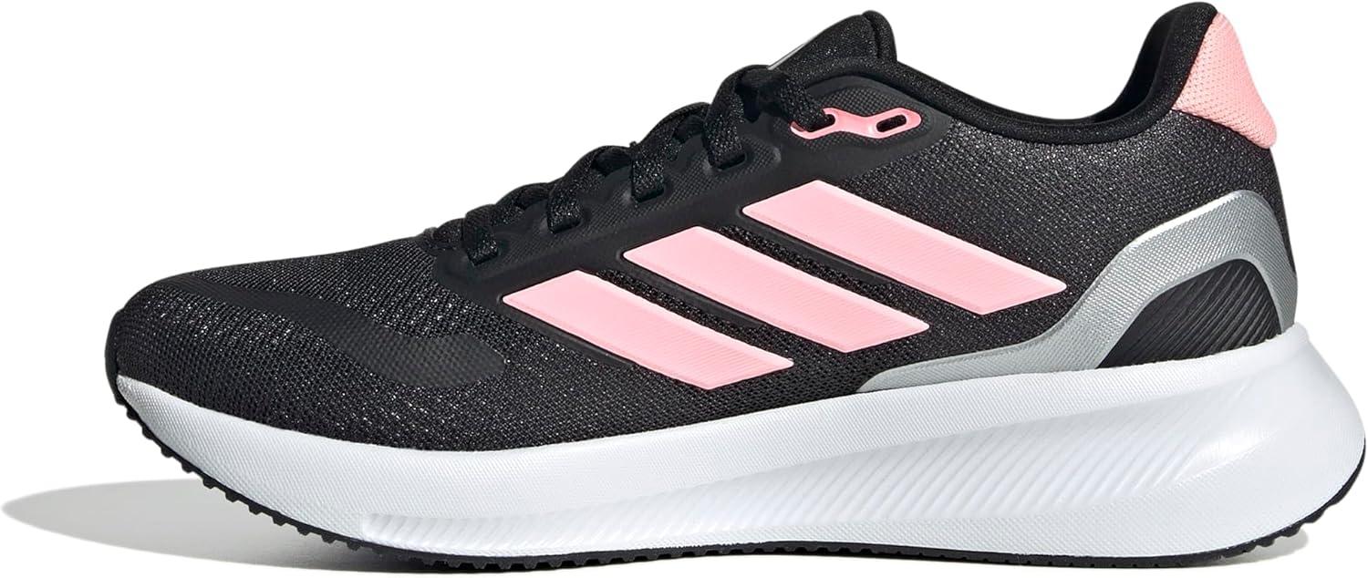 imageadidas UnisexChild Run Falcon 5 SneakerBlackPink SparkSilver Metallic