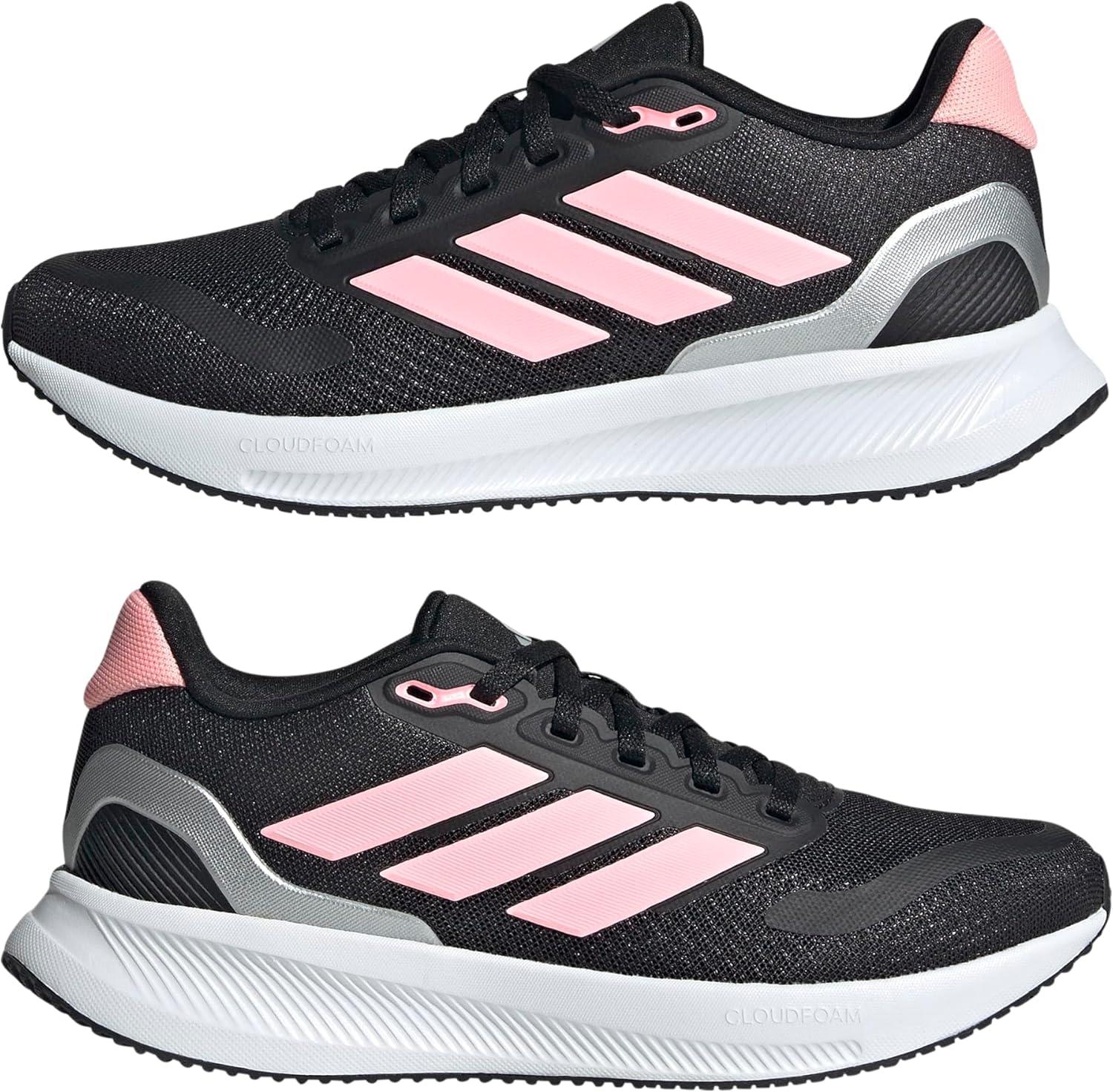 imageadidas UnisexChild Run Falcon 5 SneakerBlackPink SparkSilver Metallic
