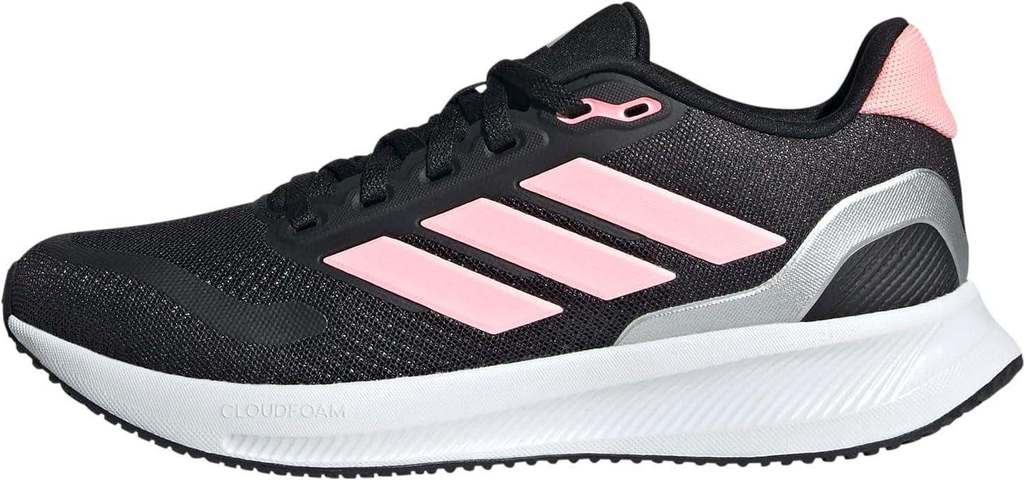 imageadidas UnisexChild Run Falcon 5 SneakerBlackPink SparkSilver Metallic