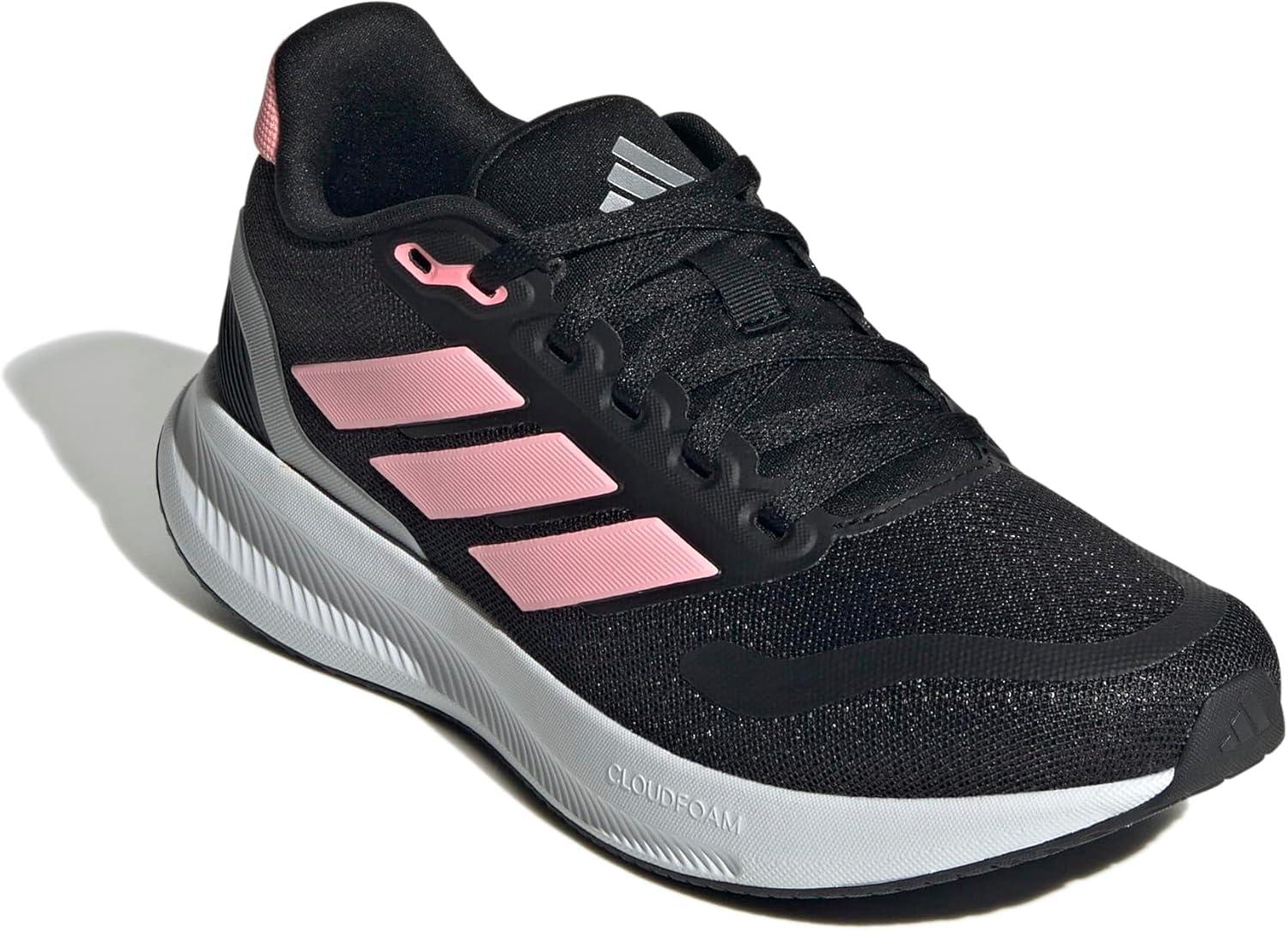imageadidas UnisexChild Run Falcon 5 SneakerBlackPink SparkSilver Metallic