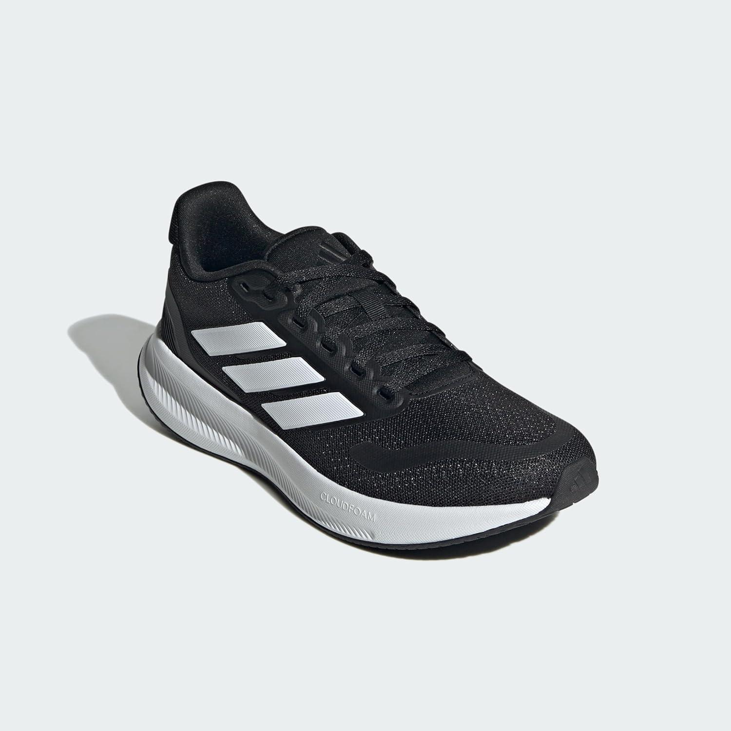imageadidas UnisexChild Run Falcon 5 SneakerBlackWhiteBlack