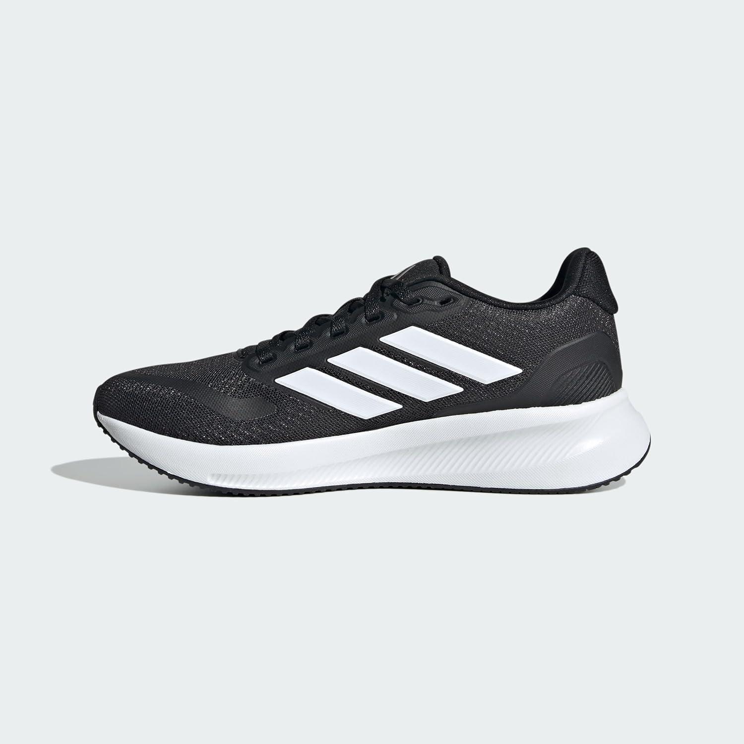 imageadidas UnisexChild Run Falcon 5 SneakerBlackWhiteBlack