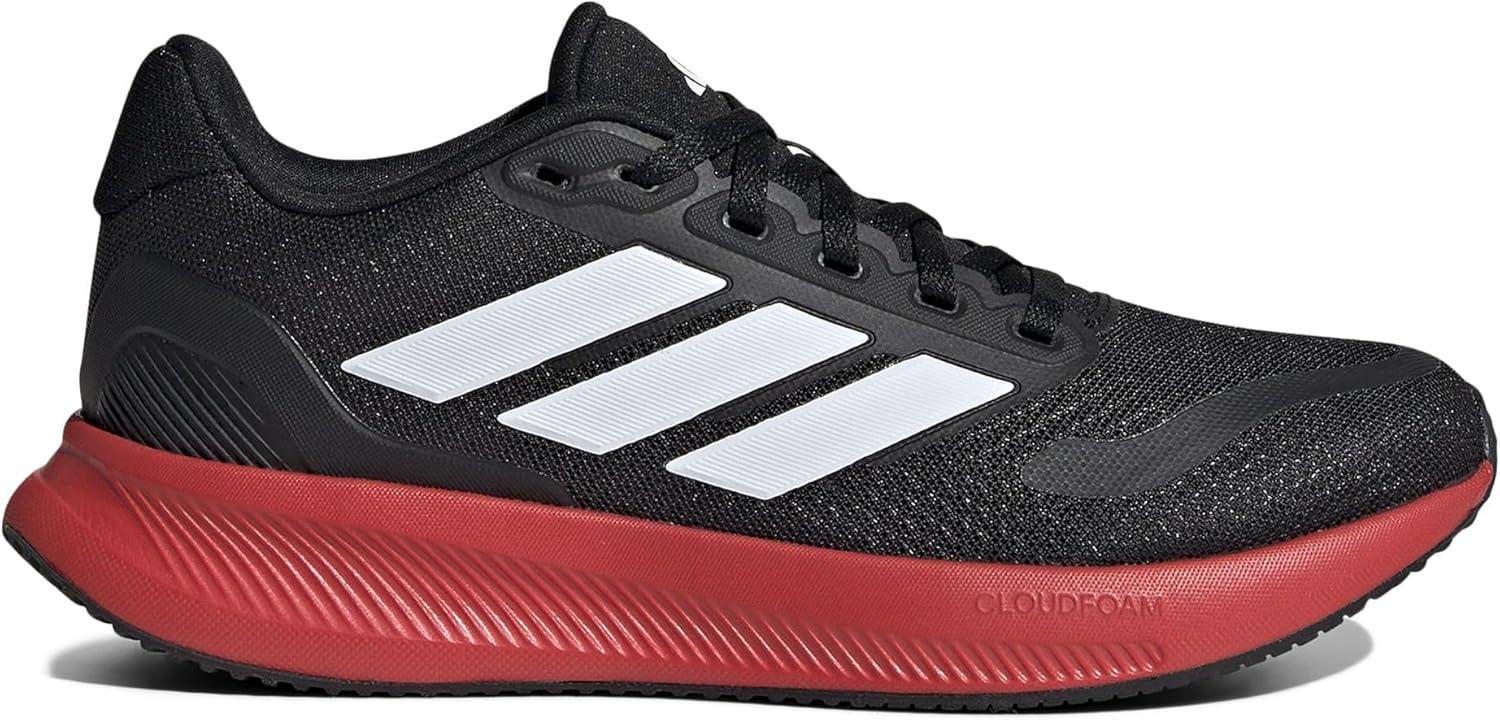 imageadidas UnisexChild Run Falcon 5 SneakerBlackWhiteBright Red