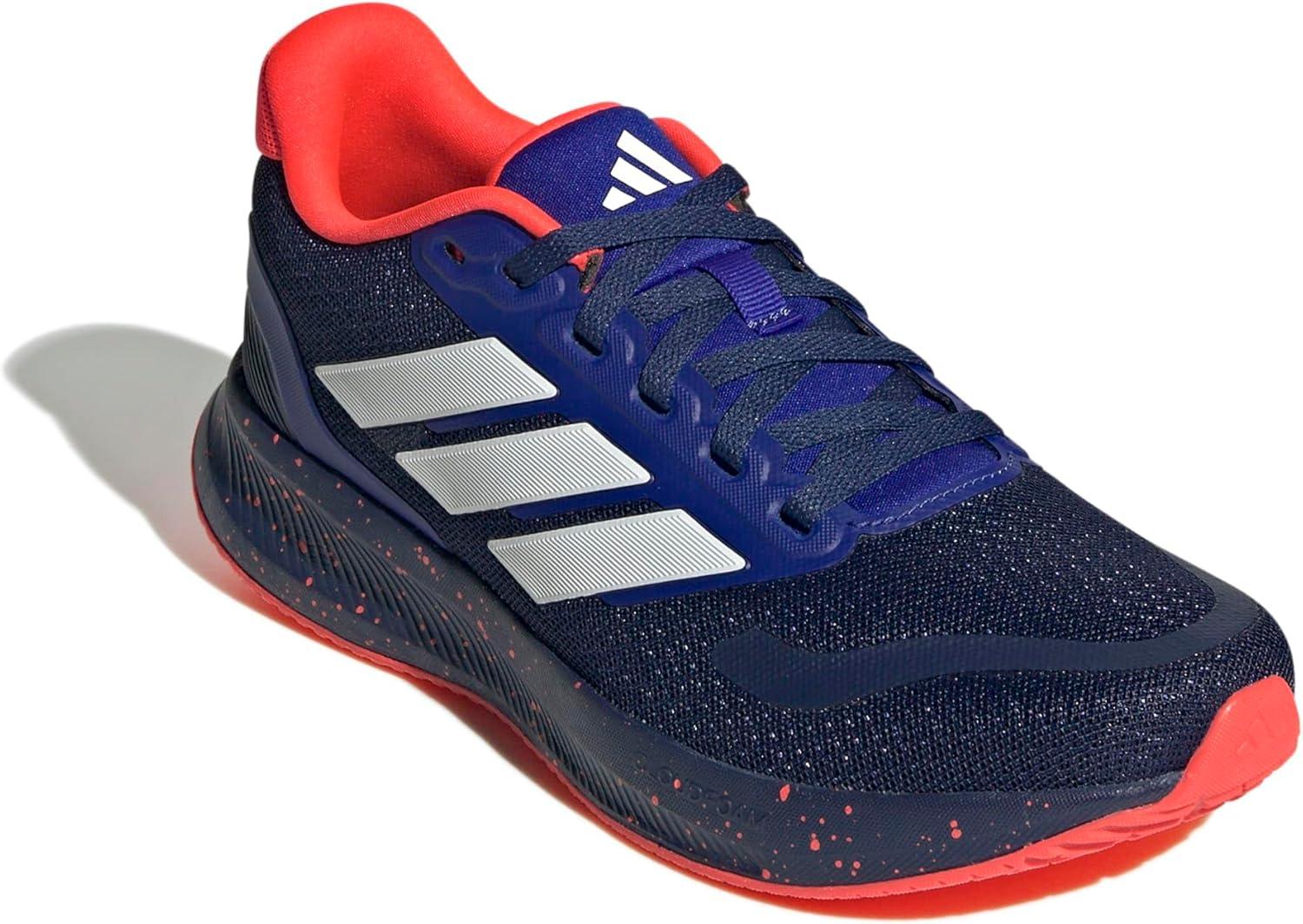 imageadidas UnisexChild Run Falcon 5 SneakerDark BlueWhiteSolar Red