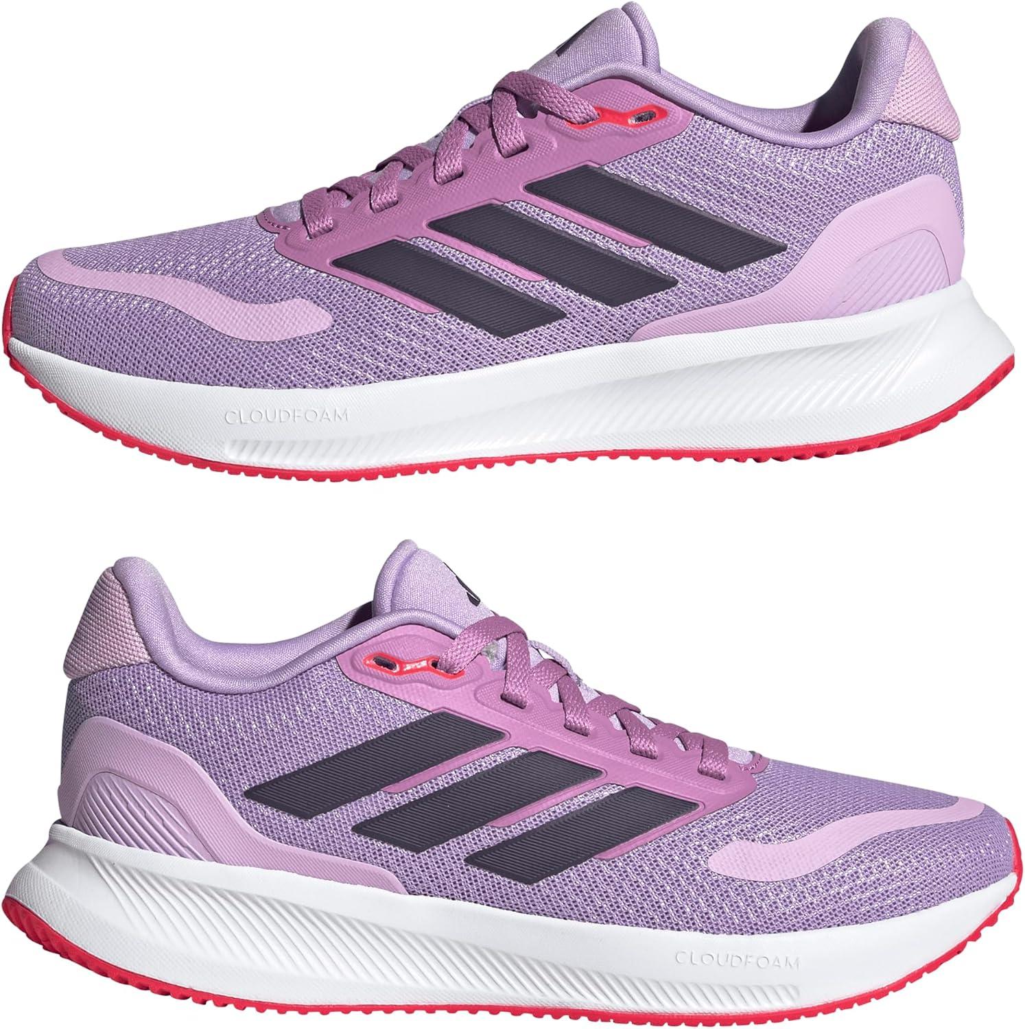 imageadidas UnisexChild Run Falcon 5 SneakerPowder PlumAurora PlumLucid Red