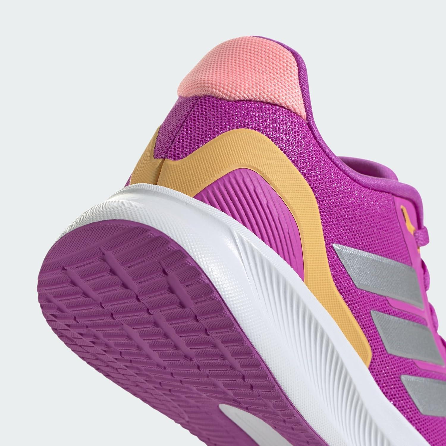 imageadidas UnisexChild Run Falcon 5 SneakerPurple BurstSilver MetallicSemi Spark