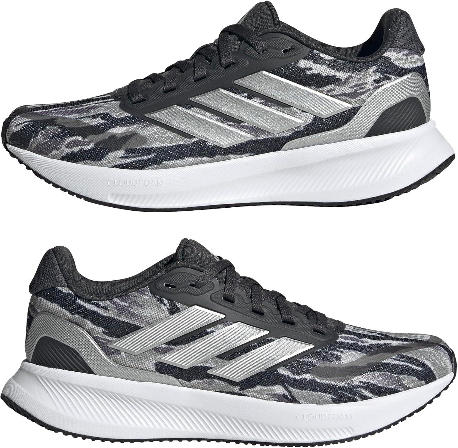 imageadidas UnisexChild Run Falcon 5 SneakerSilver PebbleSilver MetallicCarbon