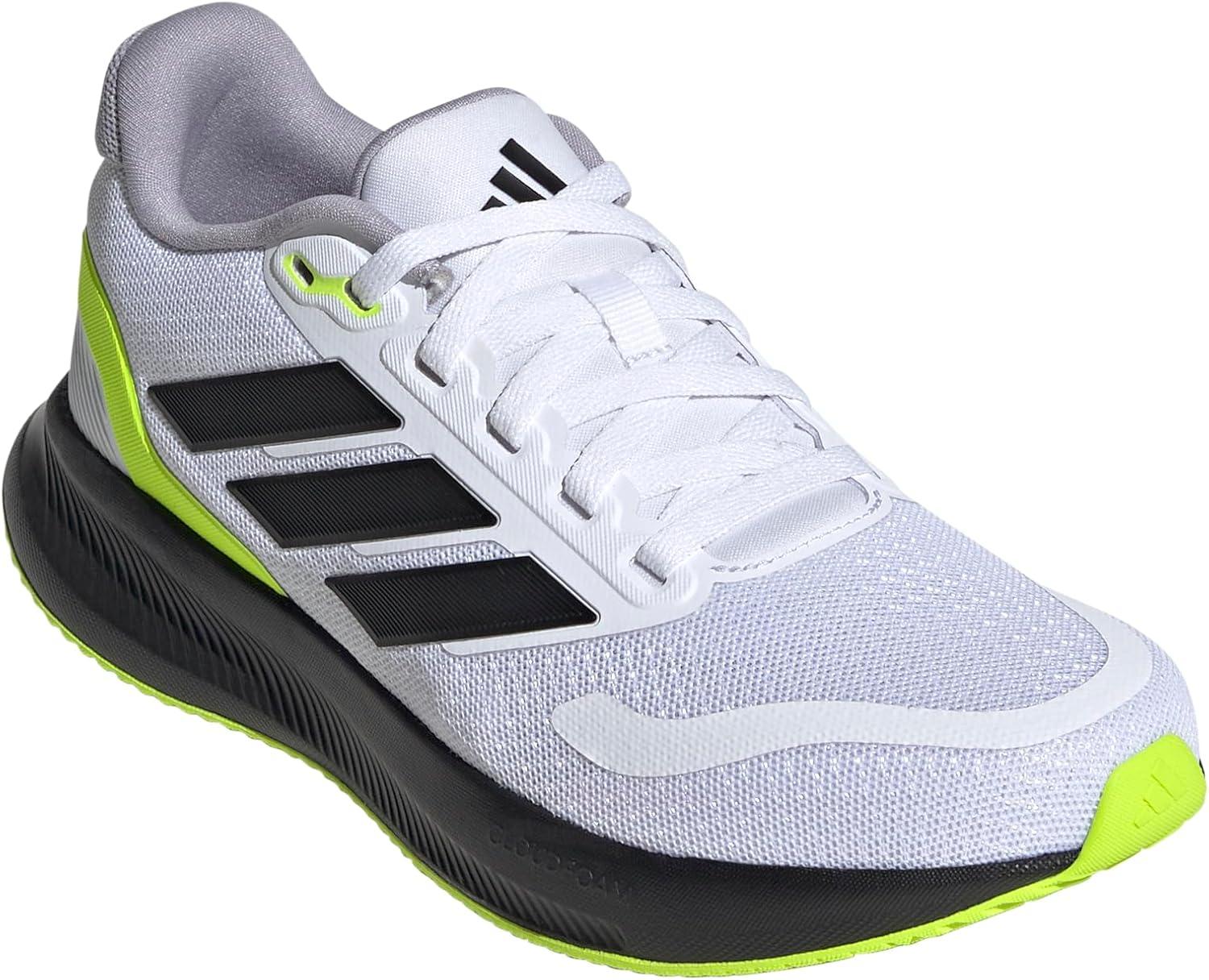 imageadidas UnisexChild Run Falcon 5 SneakerWhiteBlackLucid Lemon