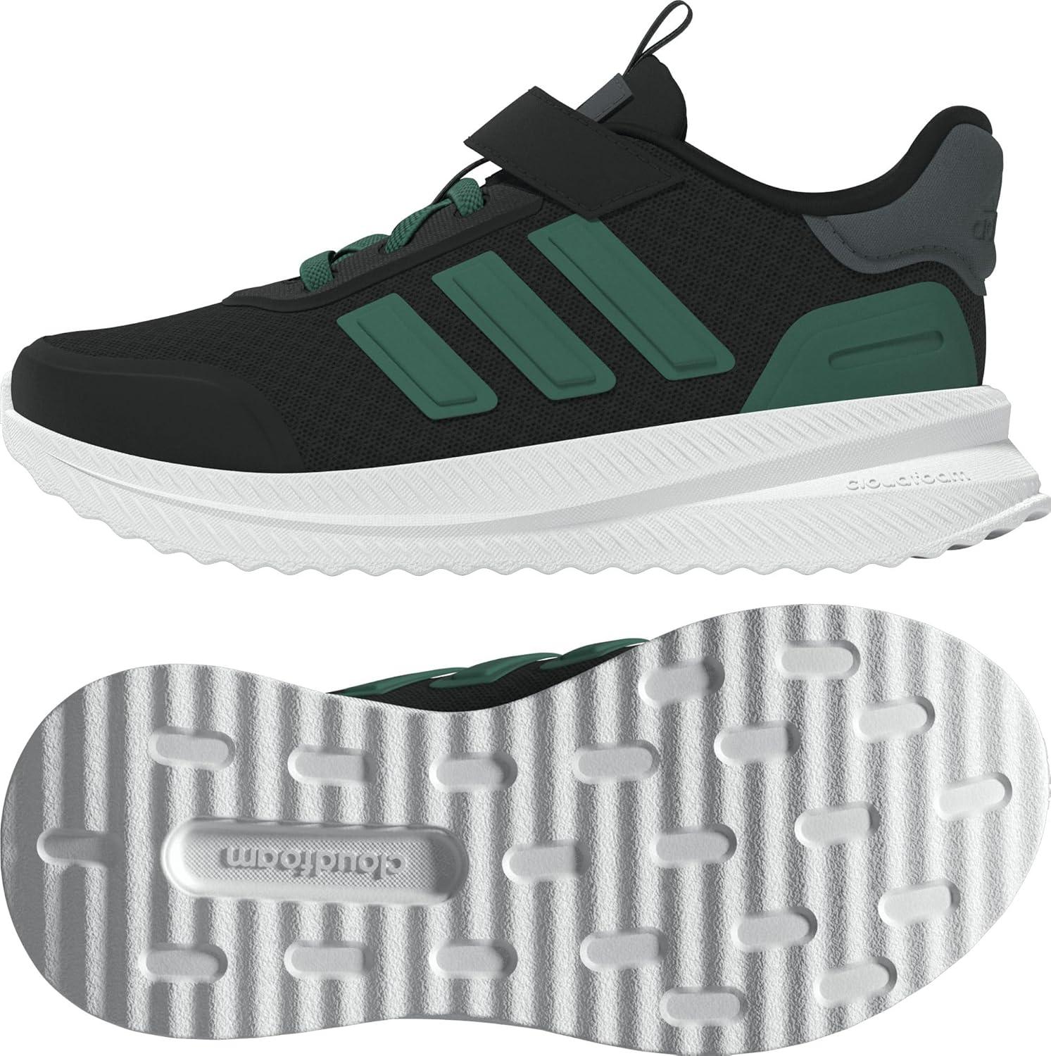 imageadidas UnisexChild XPLR Path Elastic Lace ampamp Strap SneakerBlackCollegiate GreenGrey