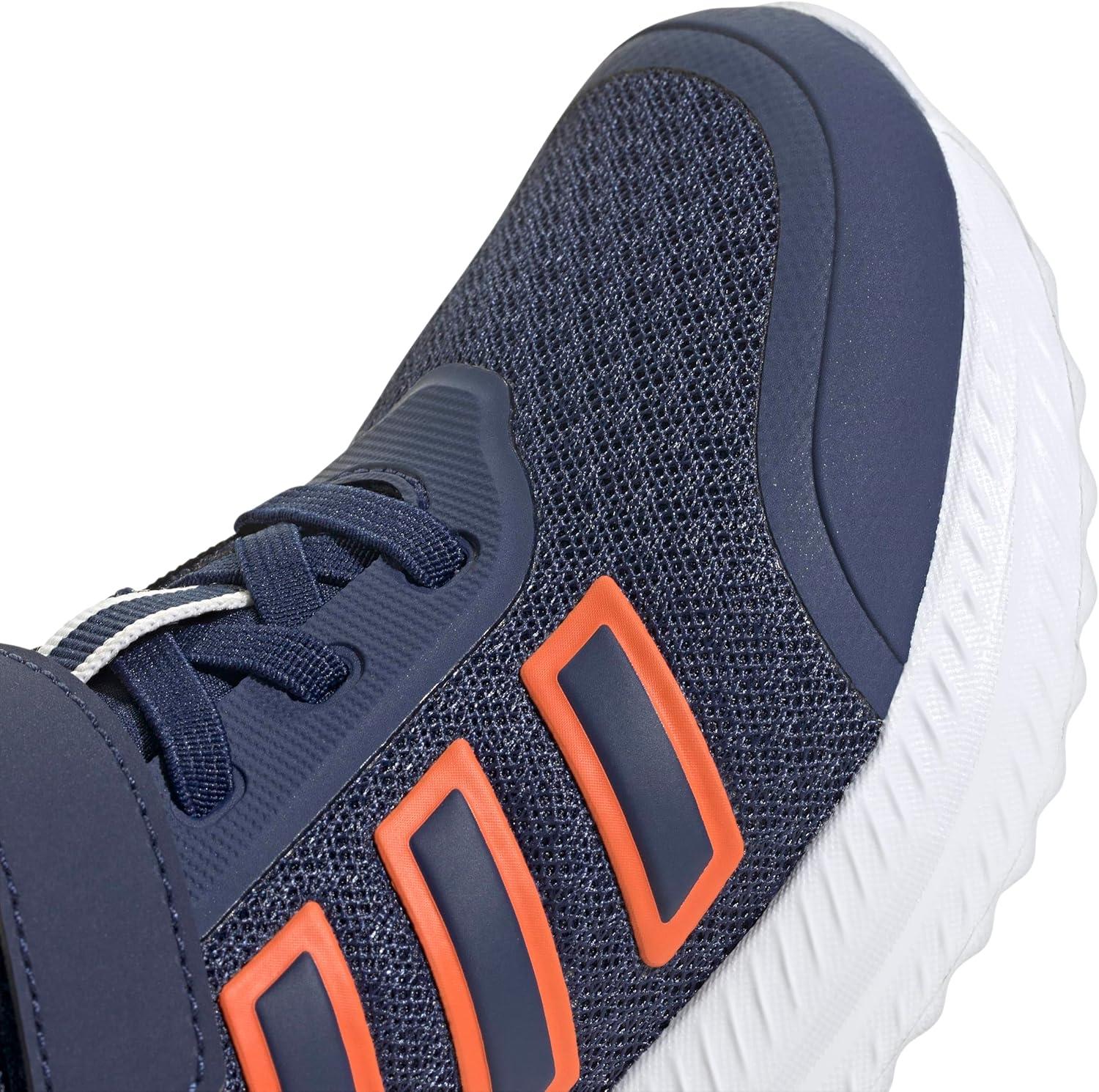 imageadidas UnisexChild XPLR Path Elastic Lace ampamp Strap SneakerDark BlueSemi Impact OrangeWhite