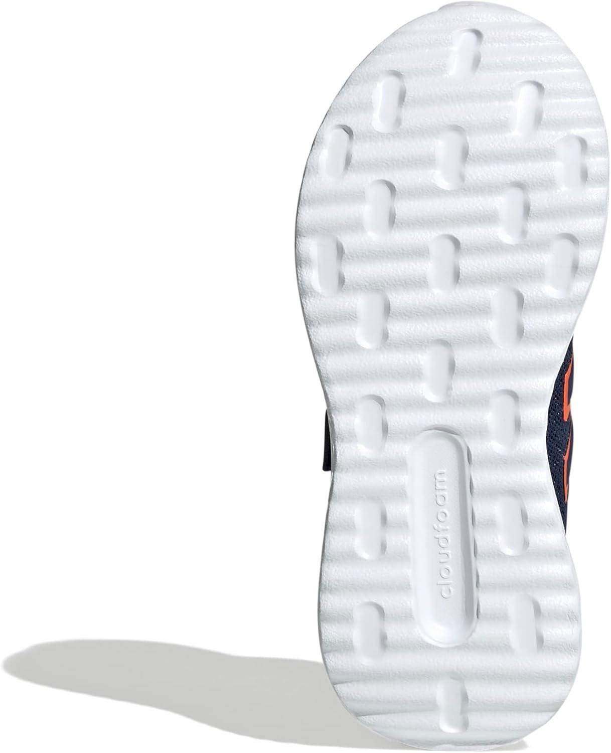 imageadidas UnisexChild XPLR Path Elastic Lace ampamp Strap SneakerDark BlueSemi Impact OrangeWhite