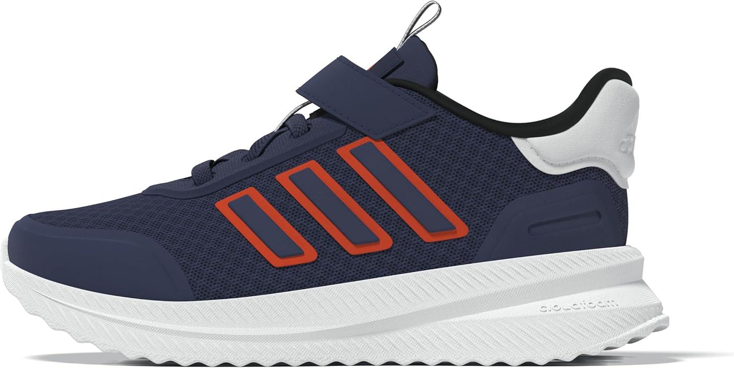 imageadidas UnisexChild XPLR Path Elastic Lace ampamp Strap SneakerDark BlueSemi Impact OrangeWhite
