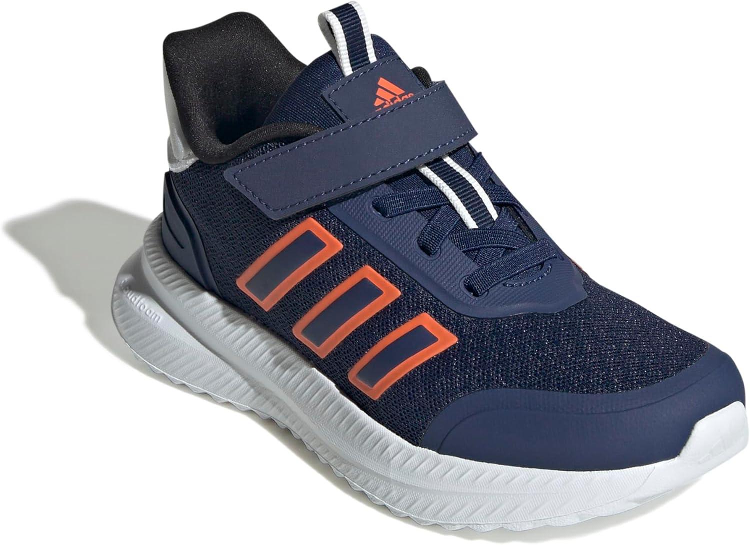 imageadidas UnisexChild XPLR Path Elastic Lace ampamp Strap SneakerDark BlueSemi Impact OrangeWhite