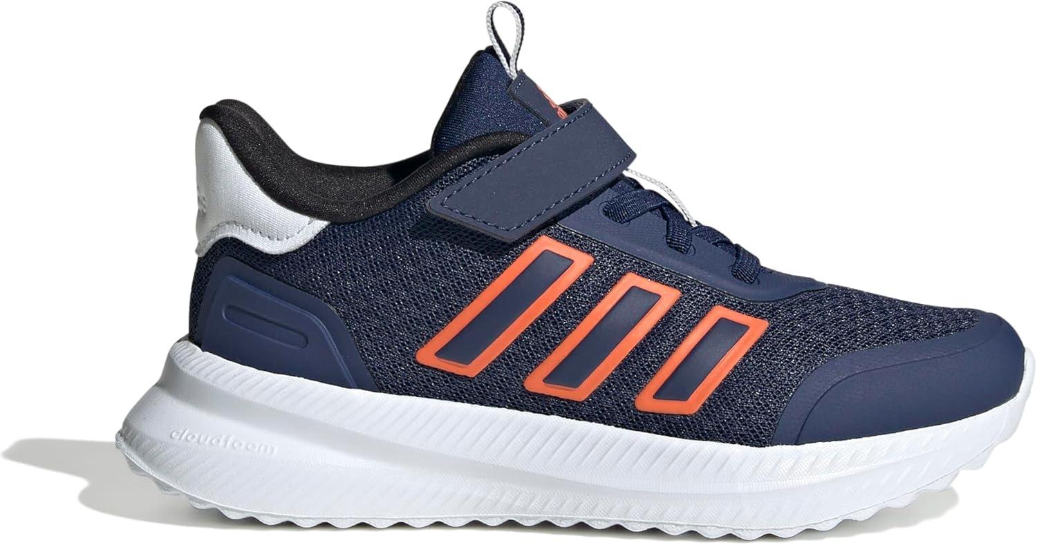 imageadidas UnisexChild XPLR Path Elastic Lace ampamp Strap SneakerDark BlueSemi Impact OrangeWhite