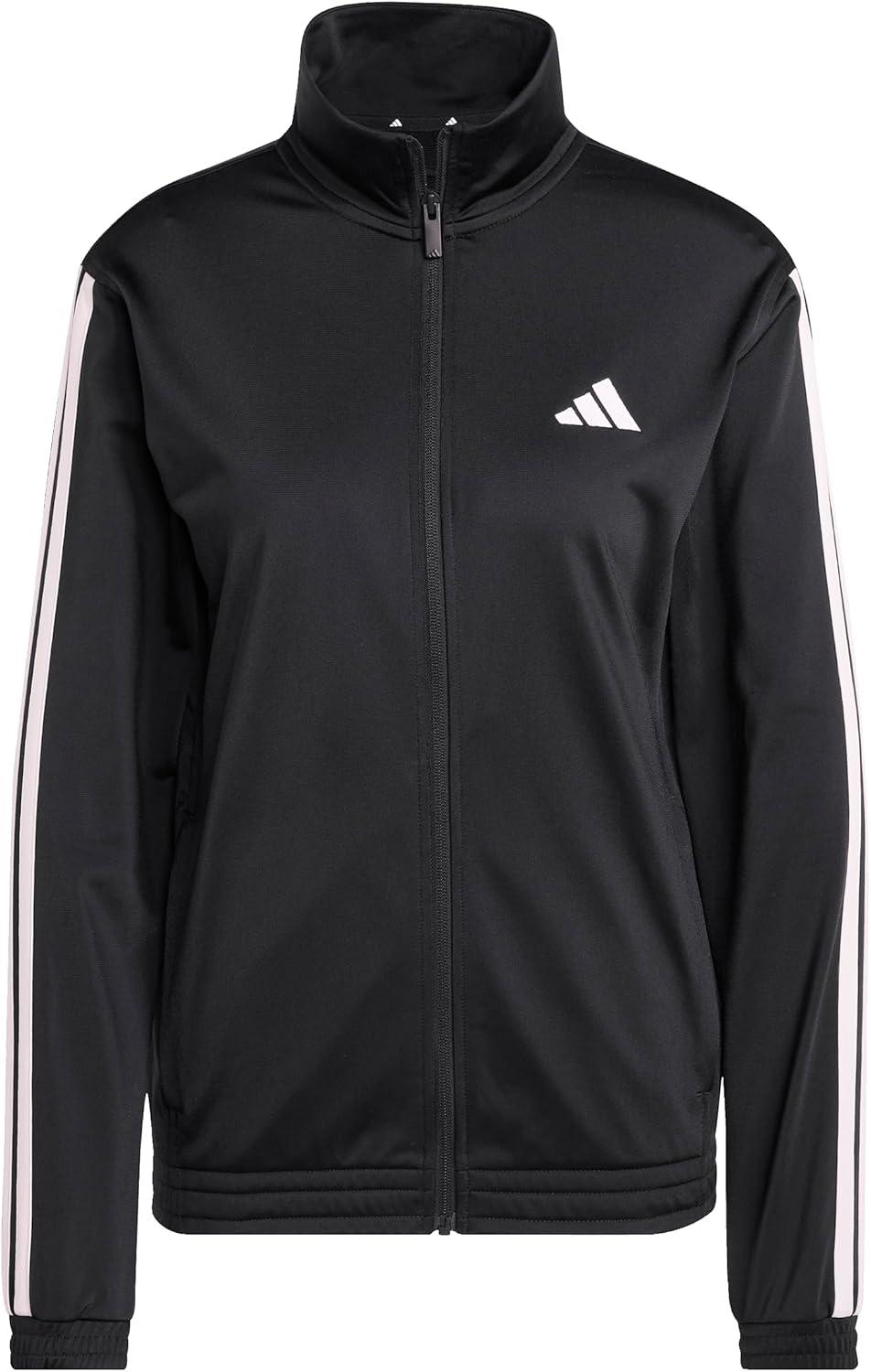 imageadidas Womens Tricot 3Stripes Track TopBlackClear Pink
