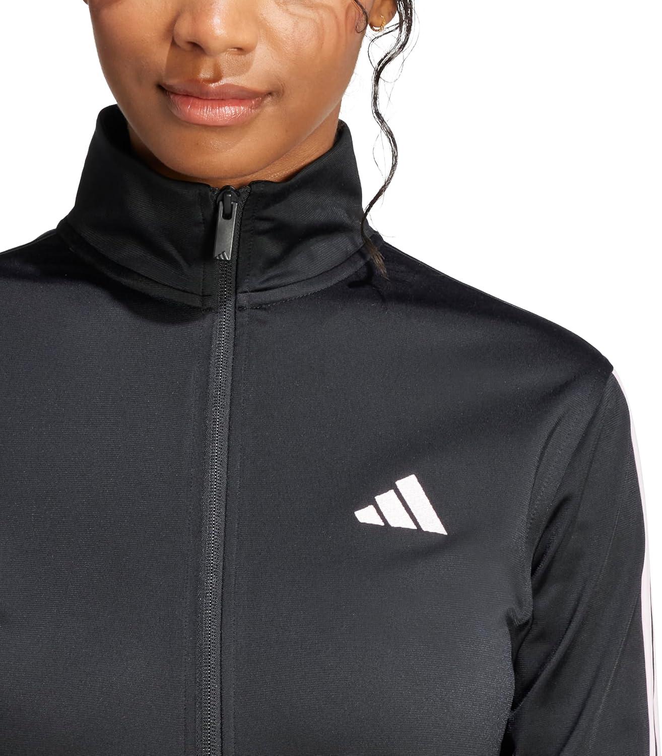 imageadidas Womens Tricot 3Stripes Track TopBlackClear Pink