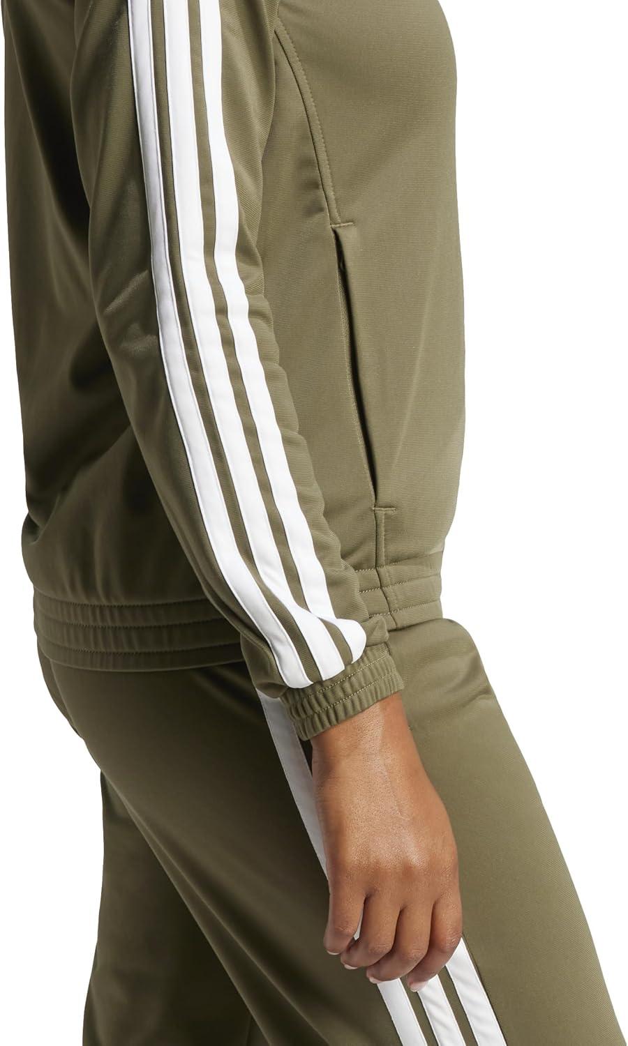 imageadidas Womens Tricot 3Stripes Track TopOlive StrataWhite