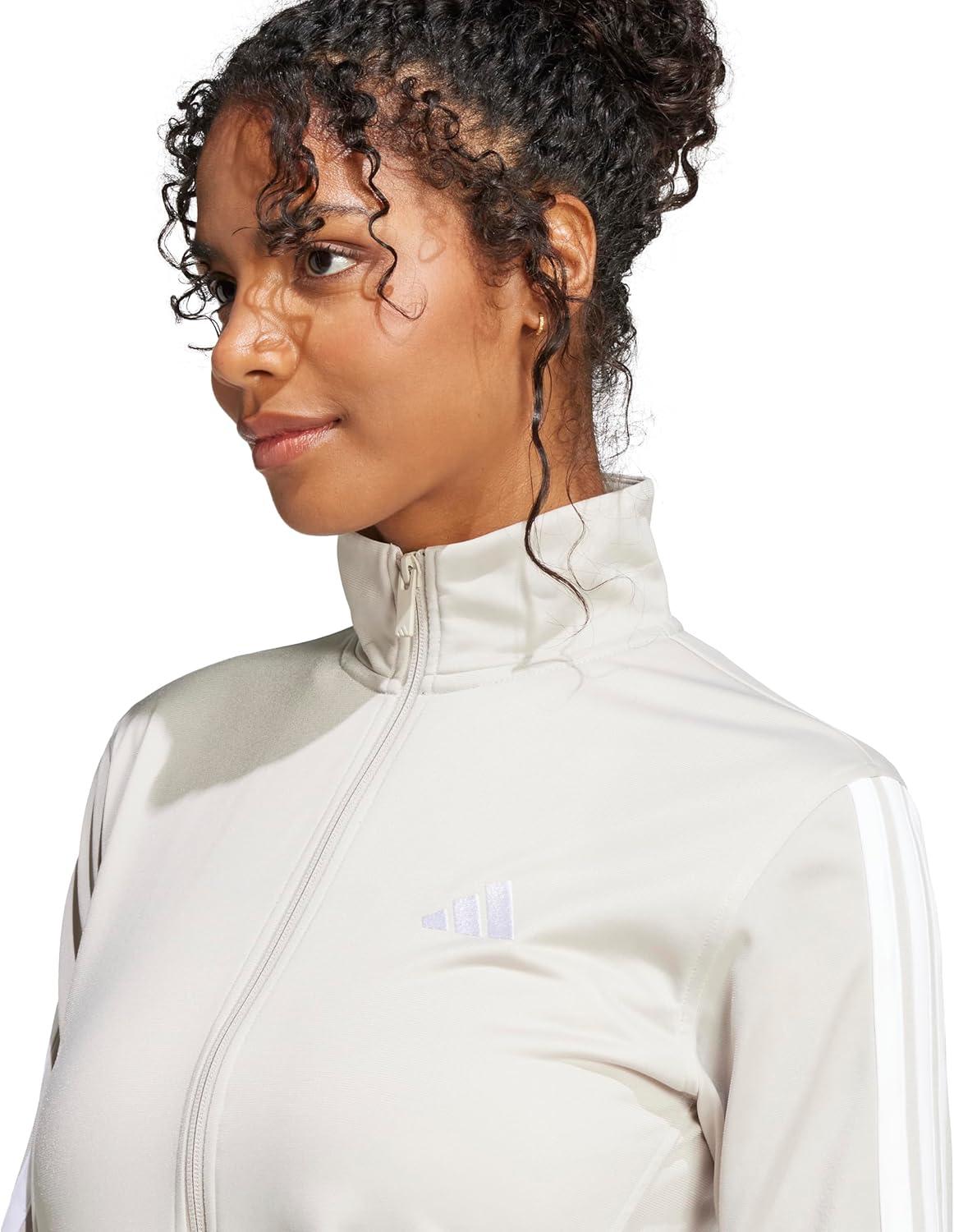 imageadidas Womens Tricot 3Stripes Track TopWonder AluminaWhite