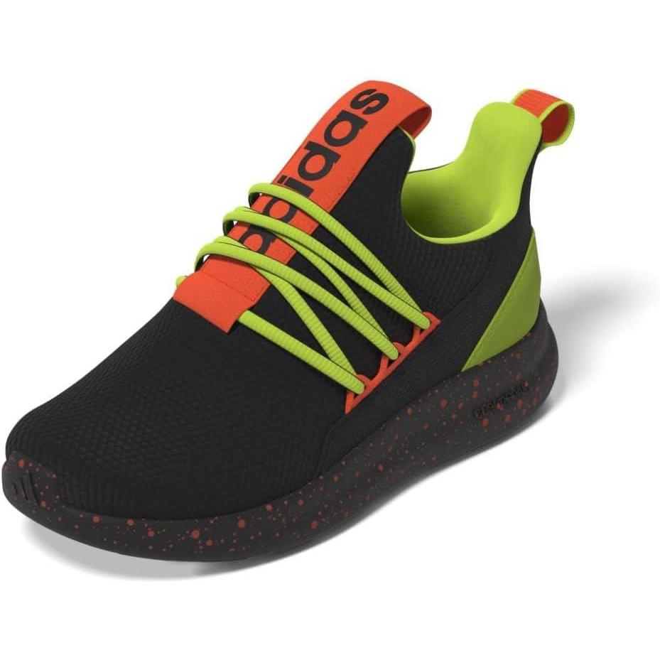 imageadidas Kids Lite Racer Adapt 70 SneakersBlackImpact OrangeSolar Slime