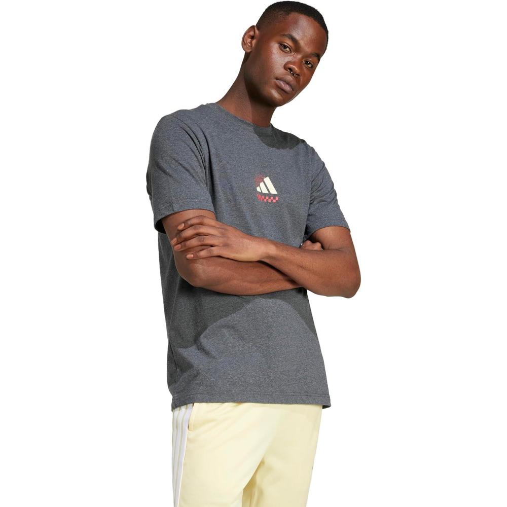 imageadidas Mens Lounge Pizza Graphic TShirtDark Grey Heather