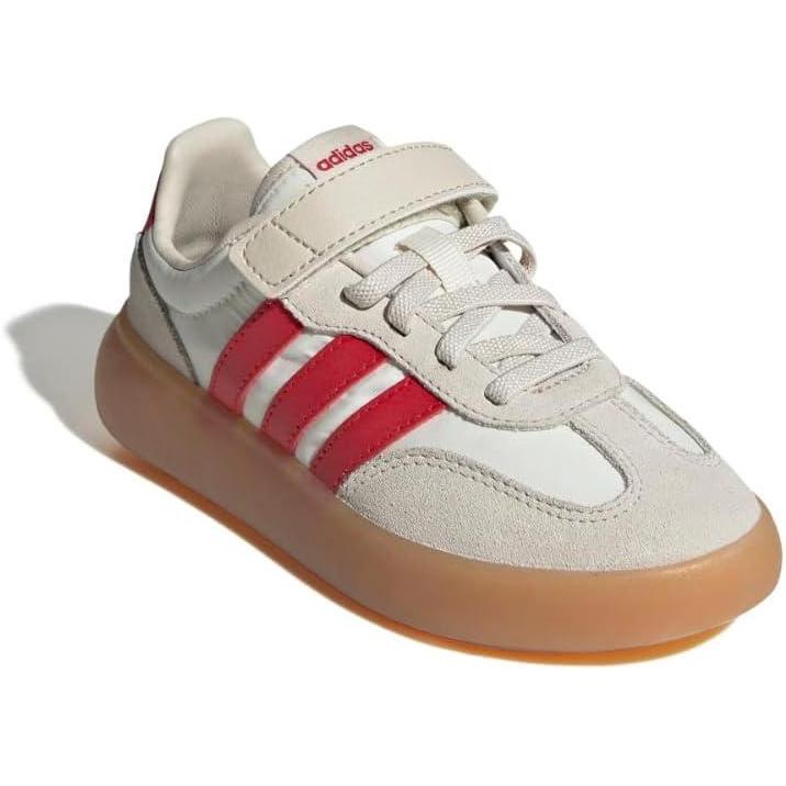 imageadidas UnisexChild Barreda Decode Elastic Lace ampamp Strap SneakerOff WhiteBetter ScarletAlumina