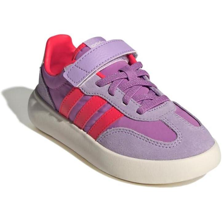 imageadidas UnisexChild Barreda Decode Elastic Lace ampamp Strap SneakerPreloved PurpleLucid RedPowder Plum