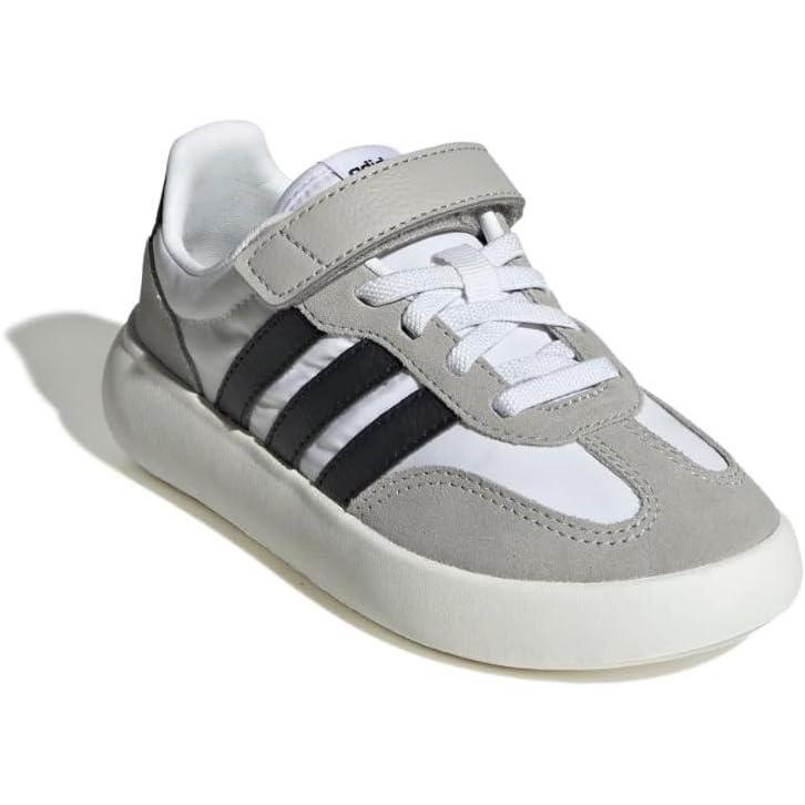 imageadidas UnisexChild Barreda Decode Elastic Lace ampamp Strap SneakerWhiteBlackGrey