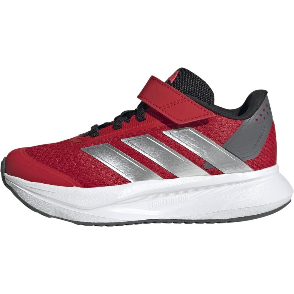 imageadidas UnisexChild Duramo Sl Elastic Lace ampamp Strap Running SneakerBetter ScarletSilver MetallicLucid Red