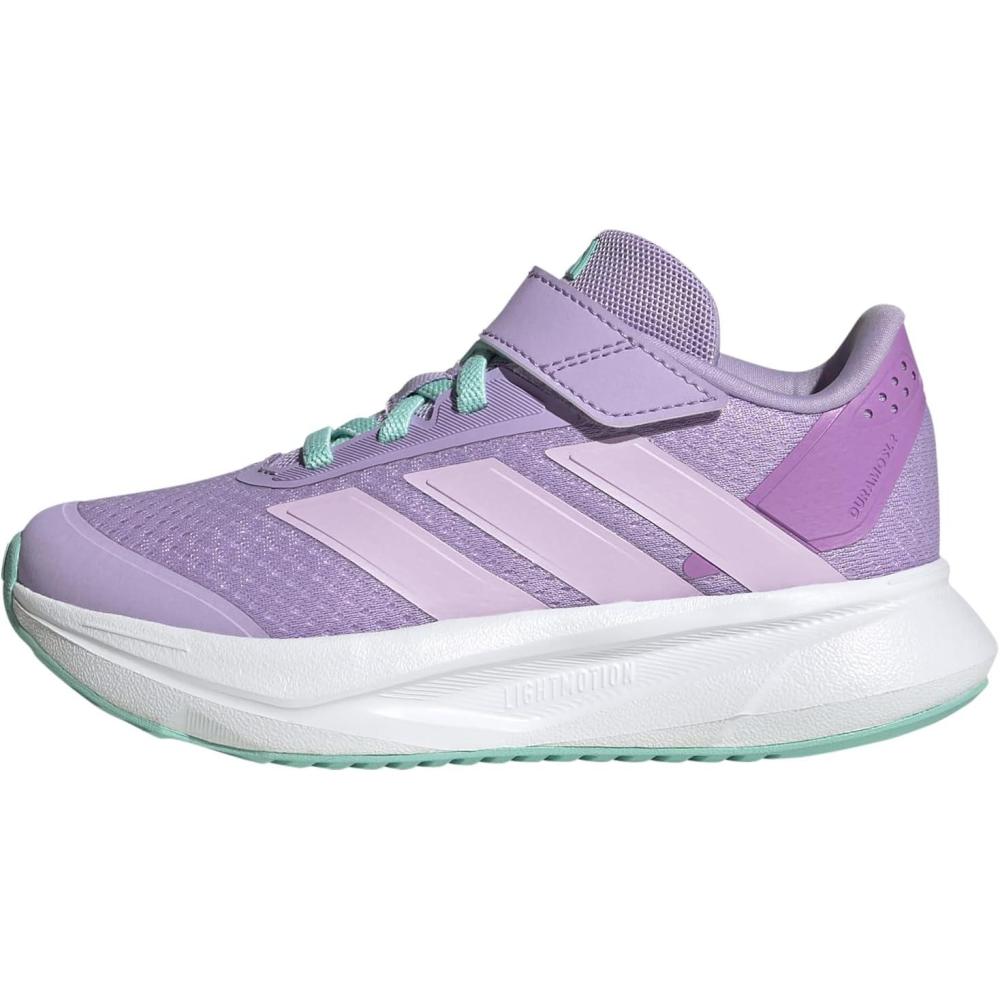 imageadidas UnisexChild Duramo Sl Elastic Lace ampamp Strap Running SneakerPowder PlumIce LavenderFlash Aqua