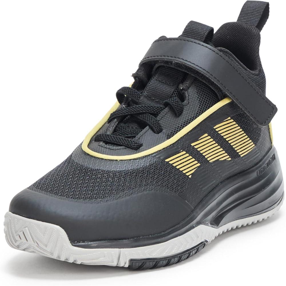 imageadidas UnisexChild Own The Game 30 Basketball SneakerBlackGold MetallicSolid Grey