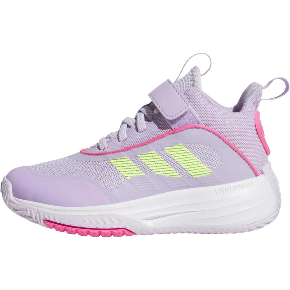 imageadidas UnisexChild Own The Game 30 Basketball SneakerIce LavenderLucid LemonPowder Plum