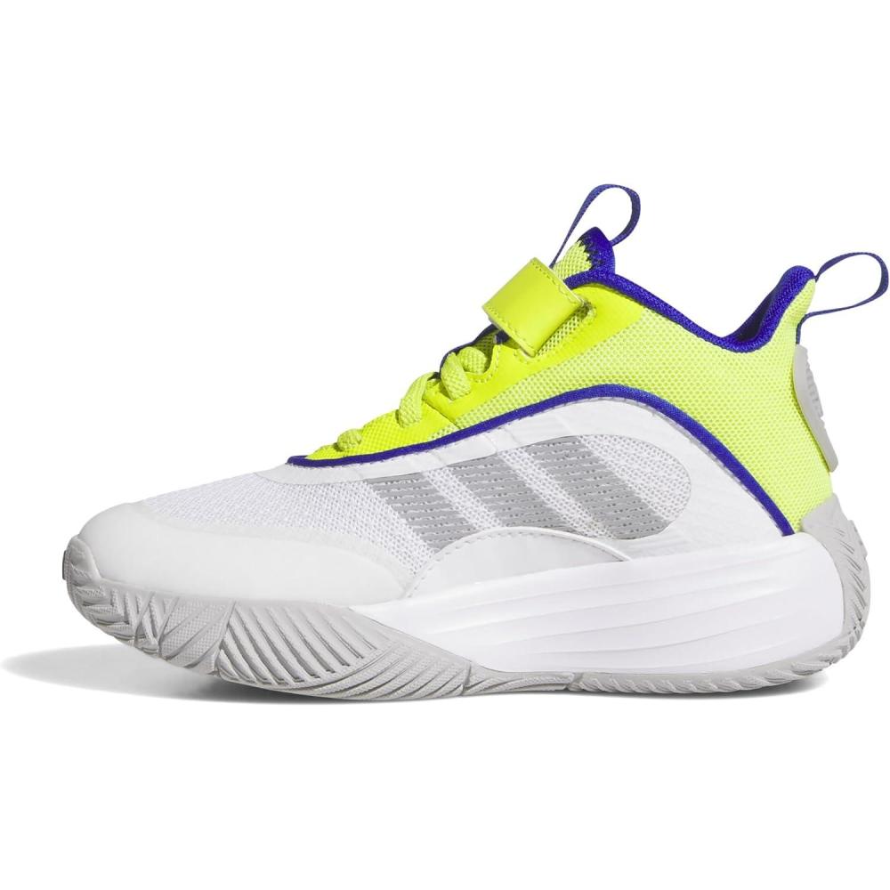 imageadidas UnisexChild Own The Game 30 Basketball SneakerWhiteGreySolar Slime