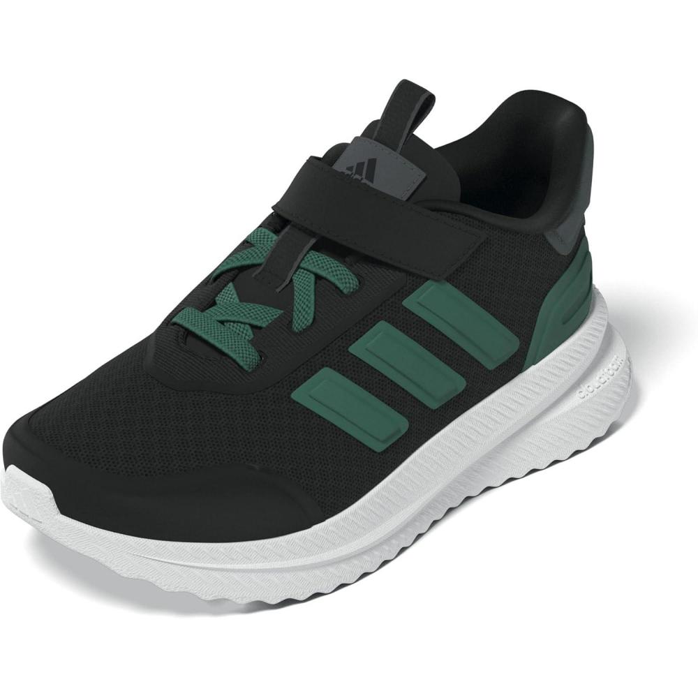 imageadidas UnisexChild XPLR Path Elastic Lace ampamp Strap SneakerBlackCollegiate GreenGrey