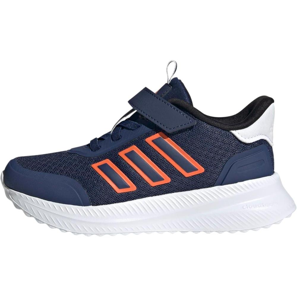 imageadidas UnisexChild XPLR Path Elastic Lace ampamp Strap SneakerDark BlueSemi Impact OrangeWhite