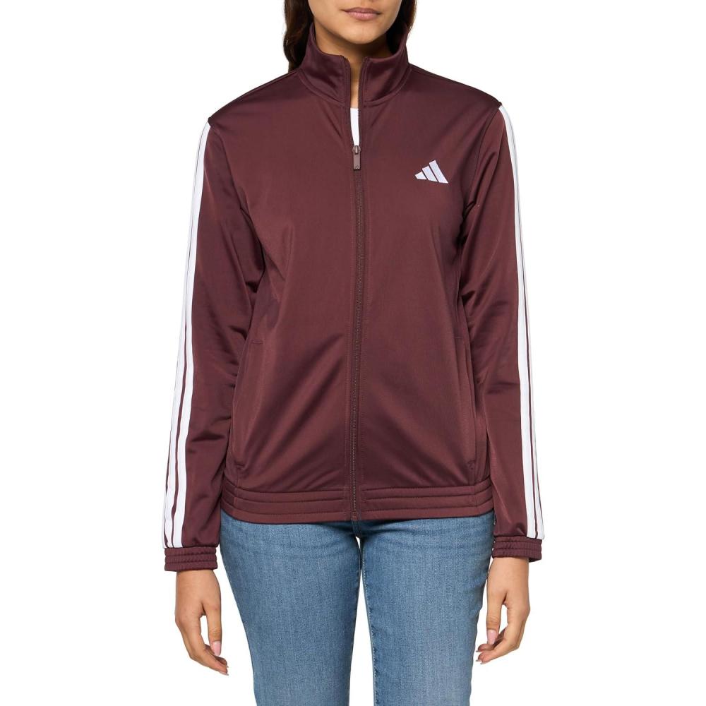 imageadidas Womens Tricot 3Stripes Track TopAurora RubyWhite