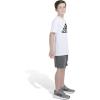 imageadidas Boys Elastic Waistband Performance ShortsGrey Five