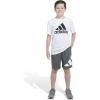 imageadidas Boys Elastic Waistband Performance ShortsGrey Five