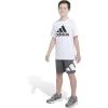 imageadidas Boys Elastic Waistband Performance ShortsGrey Five