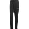 imageadidas Mens Essentials 3Stripes Fleece Open Hem PantsBlackWhite