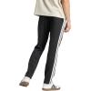 imageadidas Mens Essentials 3Stripes Fleece Open Hem PantsBlackWhite
