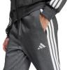 imageadidas Mens Essentials 3Stripes Fleece Open Hem PantsDark Grey HeatherWhite