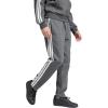 imageadidas Mens Essentials 3Stripes Fleece Open Hem PantsDark Grey HeatherWhite