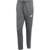 imageadidas Mens Essentials 3Stripes Fleece Open Hem PantsDark Grey HeatherWhite