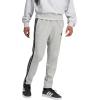 imageadidas Mens Essentials 3Stripes Fleece Open Hem PantsMedium Grey HeatherBlack