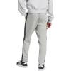 imageadidas Mens Essentials 3Stripes Fleece Open Hem PantsMedium Grey HeatherBlack