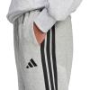 imageadidas Mens Essentials 3Stripes Fleece Open Hem PantsMedium Grey HeatherBlack