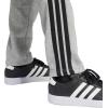 imageadidas Mens Essentials 3Stripes Fleece Open Hem PantsMedium Grey HeatherBlack