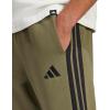 imageadidas Mens Essentials 3Stripes Fleece Open Hem PantsOlive StrataBlack